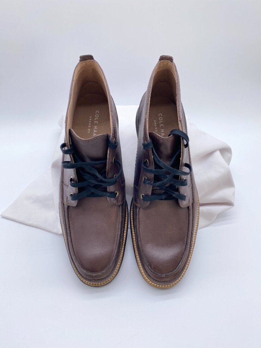 Cole Haan Grand.ØS Leather Chukka Boots Brown Moc Toe Men's 9.5 - Picture 7 of 10